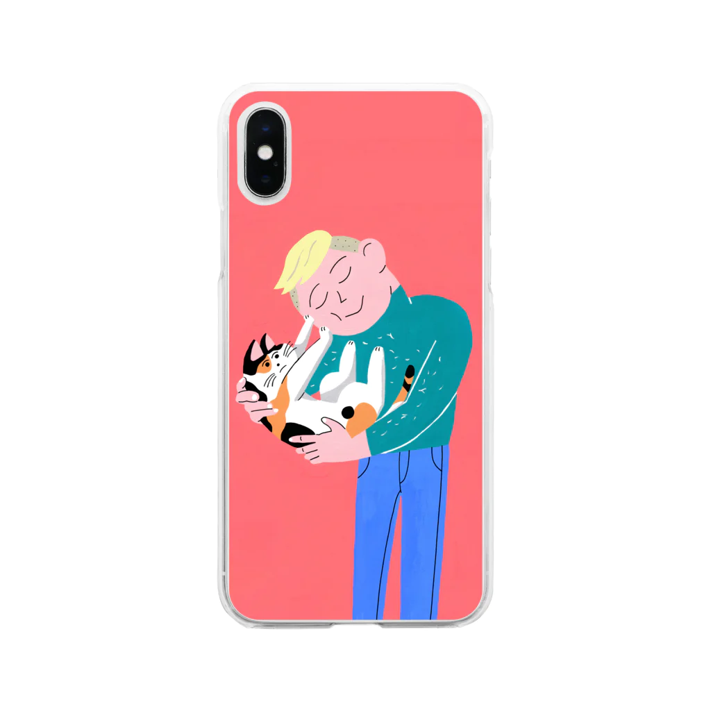 こたに千絵のネコを抱っこしてみたい Soft Clear Smartphone Case