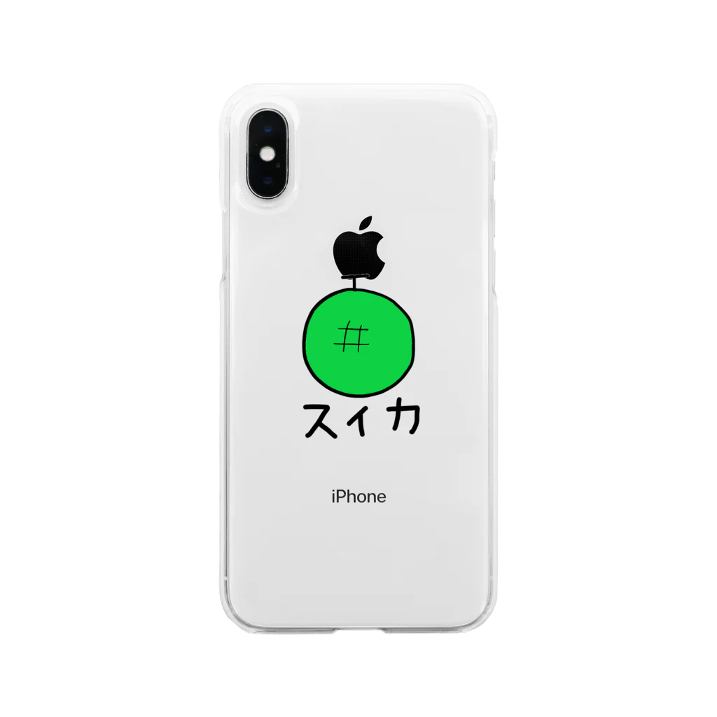 kikiの誰が何と言おうとスイカ Soft Clear Smartphone Case