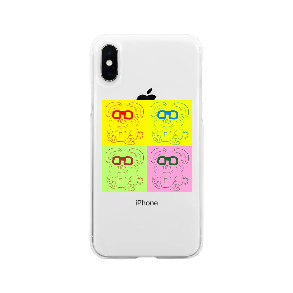 Yoshitaka Fukkoshiのメガネデブウサギ Soft Clear Smartphone Case