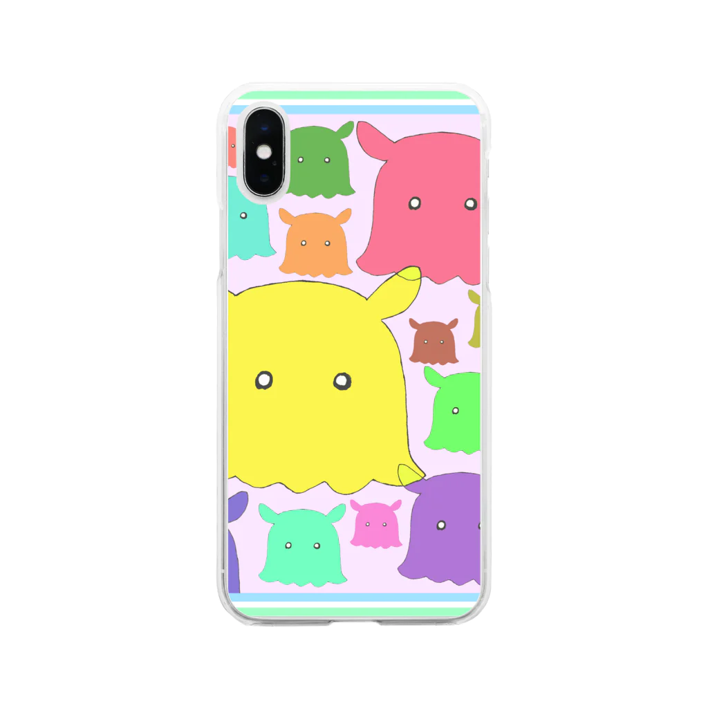 むとばんでぃのメンダコがいっぱい Soft Clear Smartphone Case