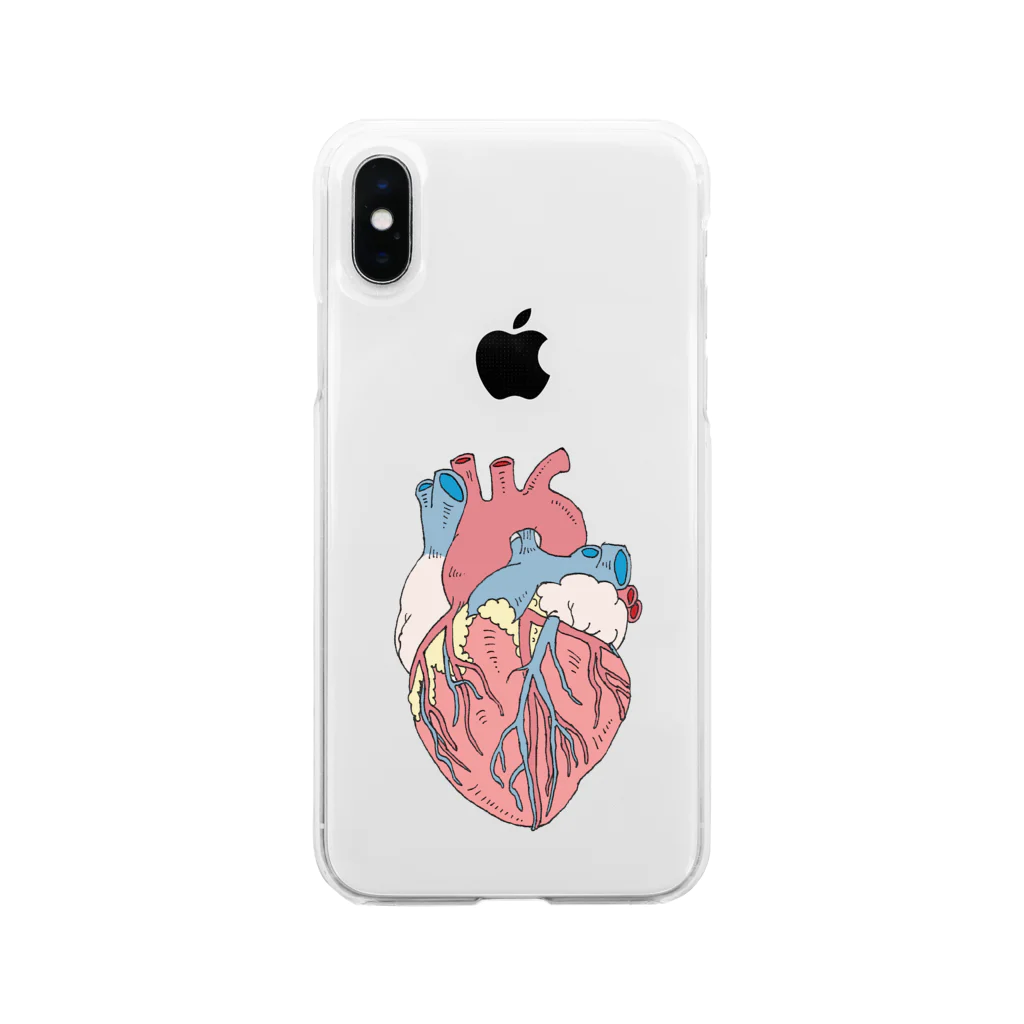 OGNdesignの心臓　内臓　Heart　NO.18 Soft Clear Smartphone Case