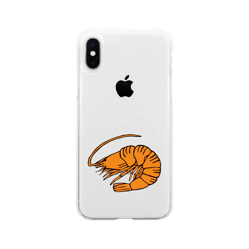 OGNdesignの海老　エビ　shrimp　NO.36 Soft Clear Smartphone Case