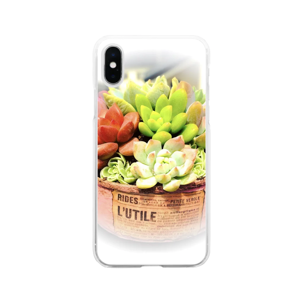 yurarhythmのSucculent plant*多肉植物 Soft Clear Smartphone Case