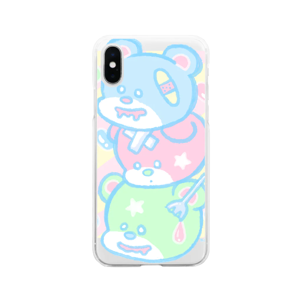 アジサイの織のSweet Bear Bear Bear Soft Clear Smartphone Case