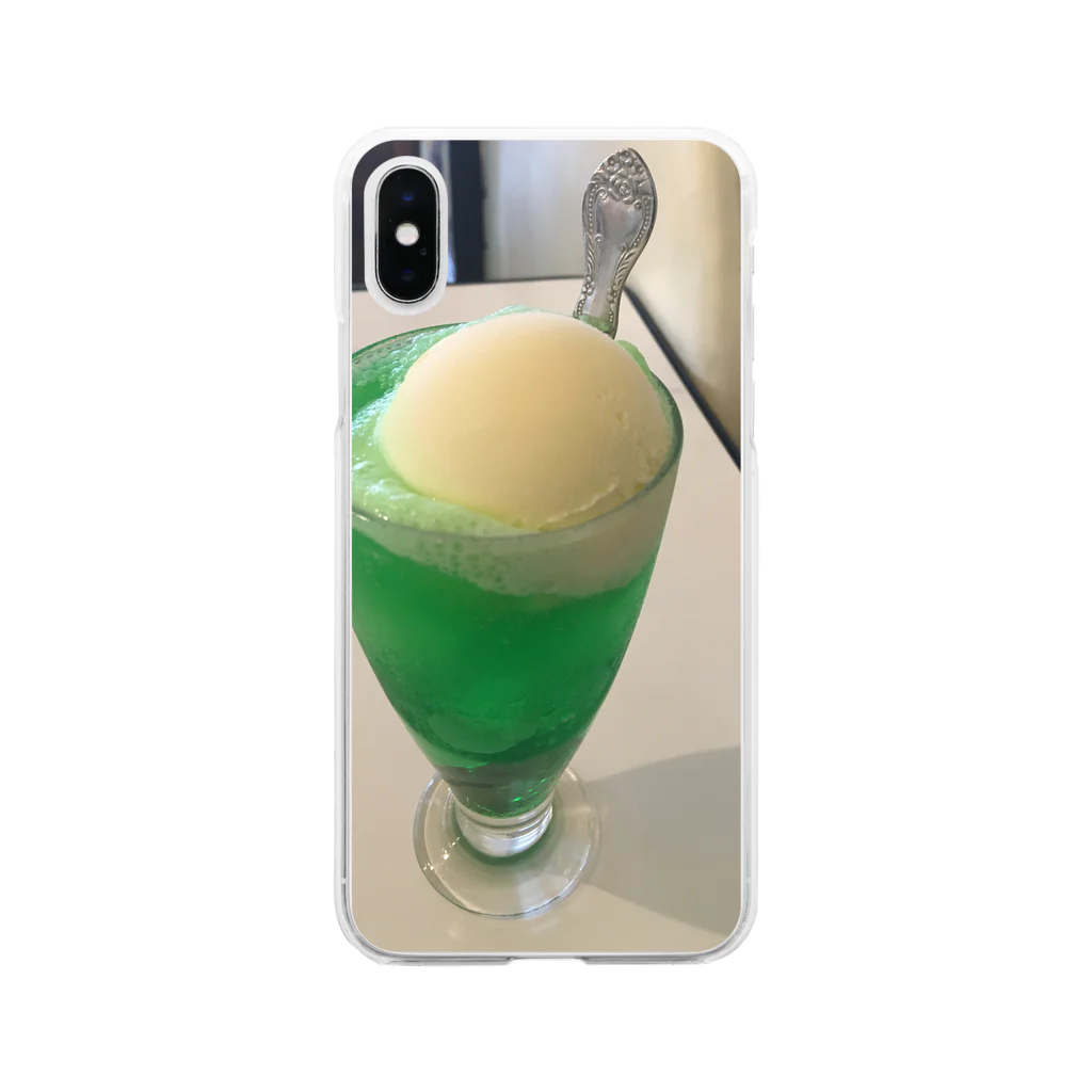 虹にまつわるの昔懐かしクリームソーダ Soft Clear Smartphone Case