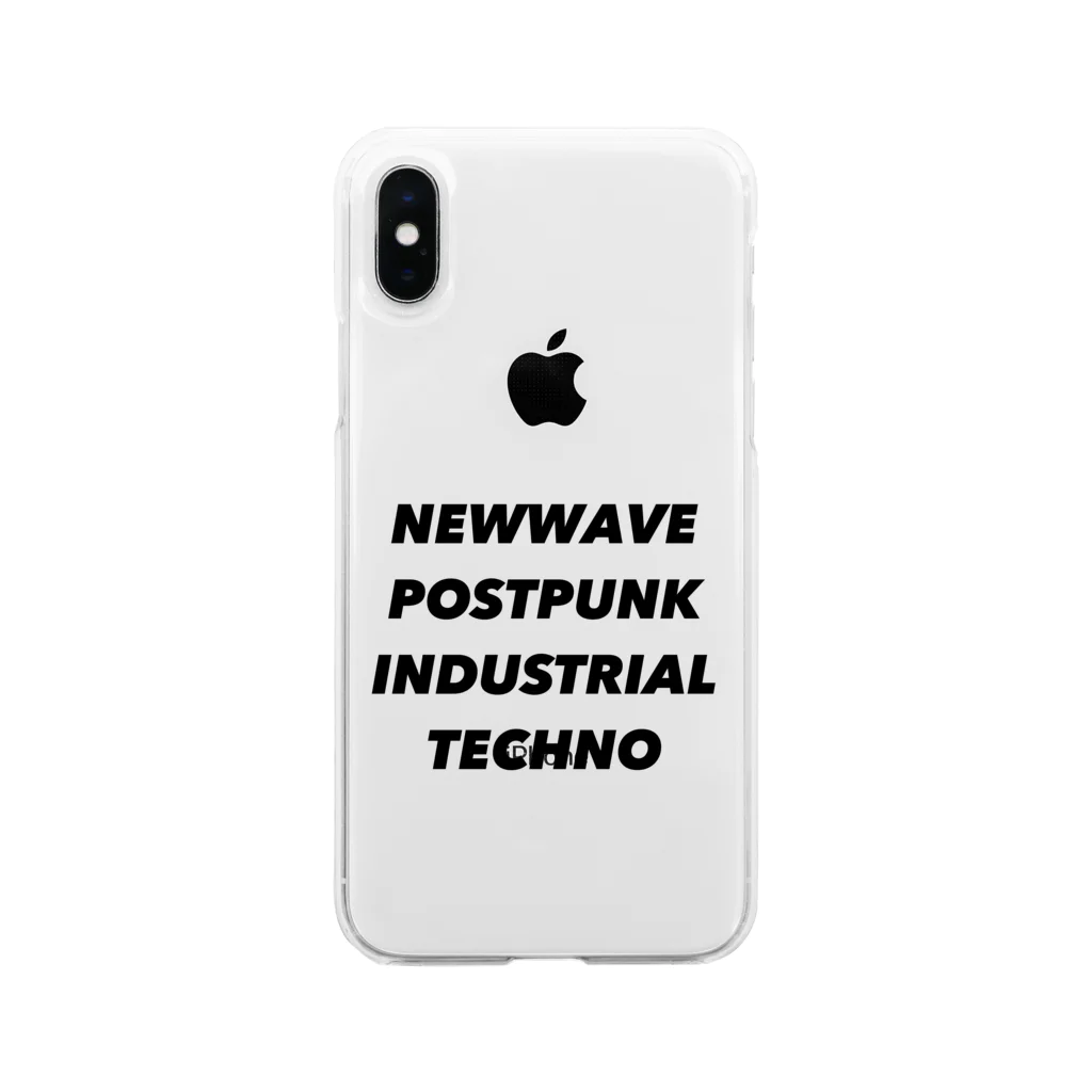 lawi0cir boutiqueのNEWWAVE POSTPUNK INDUSTRIAL TECHNO Soft Clear Smartphone Case