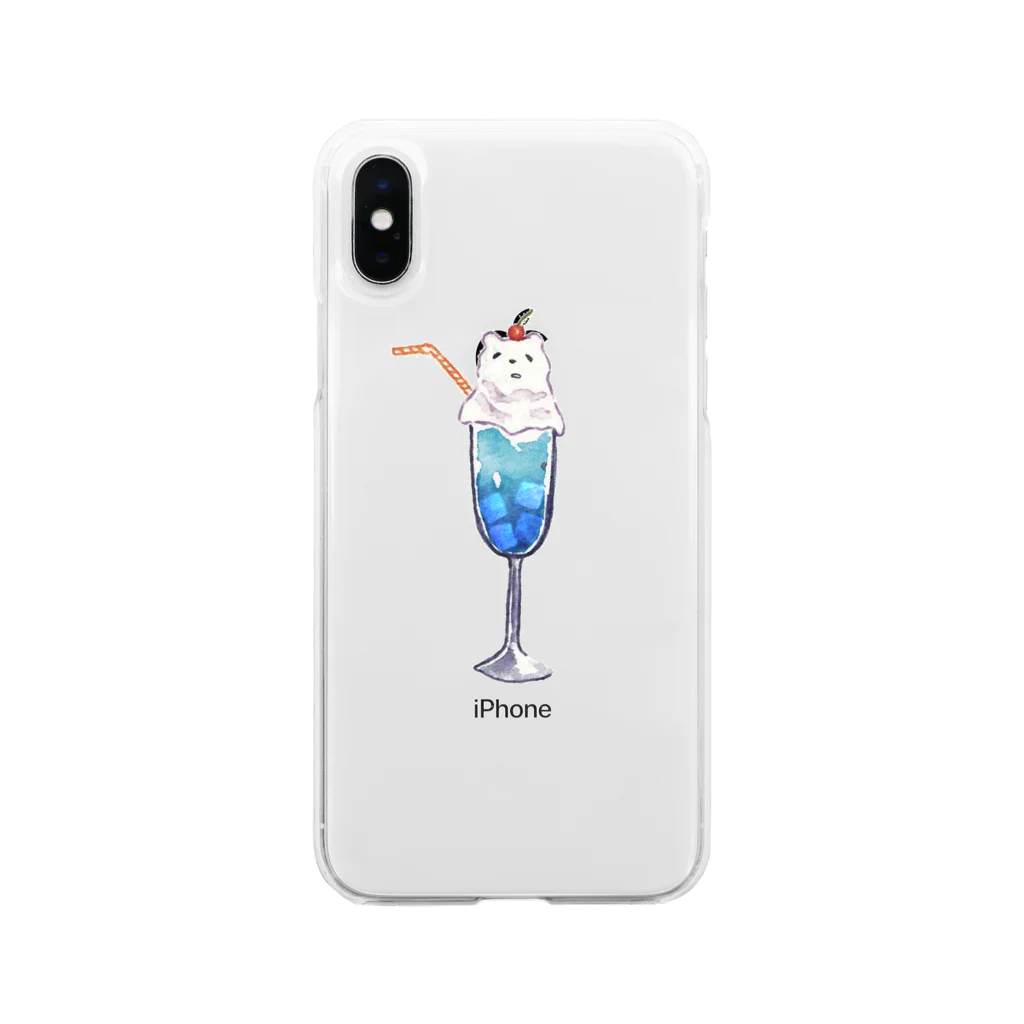 せいうち すとあのとろくま ふろーと たんぴん Soft Clear Smartphone Case