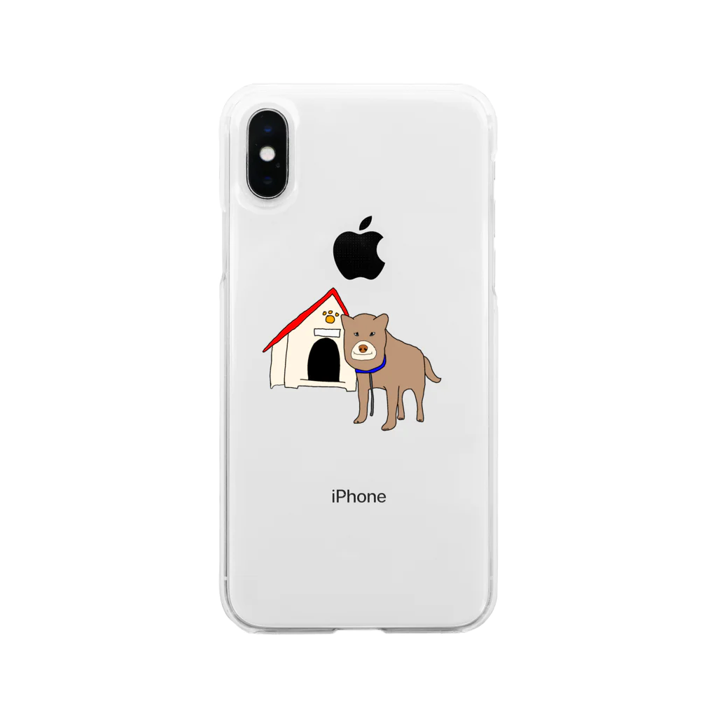 kikiの顔が四角い犬🐶 Soft Clear Smartphone Case
