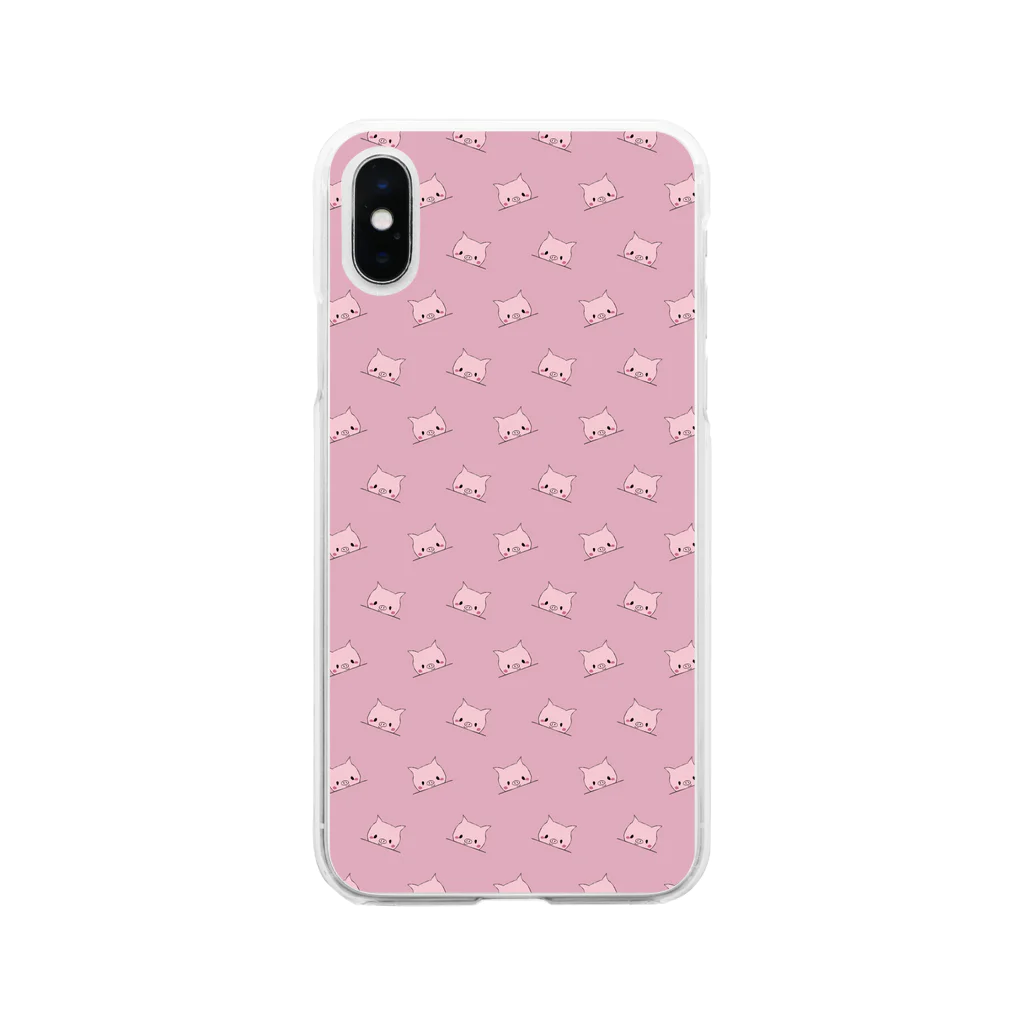 筆文字ギフトのお店Ａ＊poetry（ポエトリー）のあいぼうのぶたくん Soft Clear Smartphone Case