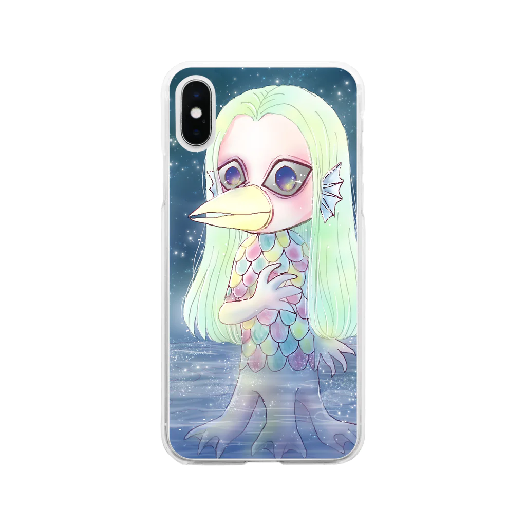 ワラビネーゼのお店やさんのアマビエちゃん Soft Clear Smartphone Case