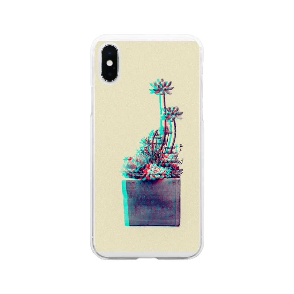 ネコスマッシュの多肉植物　乙女心　スペクトル Soft Clear Smartphone Case