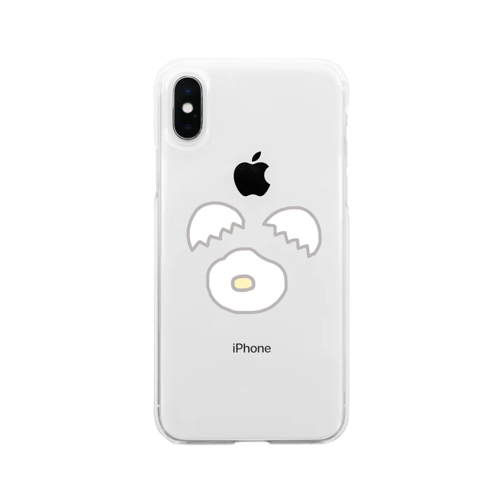 しろみイラストデザインのたまごぱっか〜ん Soft Clear Smartphone Case