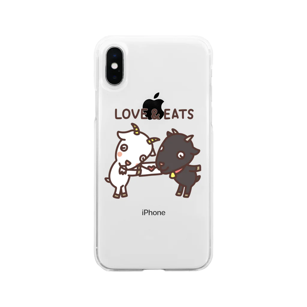 ミックスじゅーちゅの白黒ヤギさん LOVE & EATS Soft Clear Smartphone Case