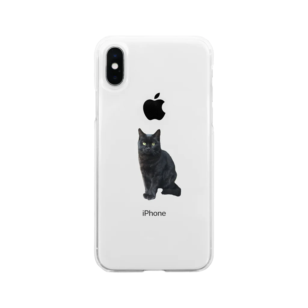 AKのくろ　ねこ Soft Clear Smartphone Case