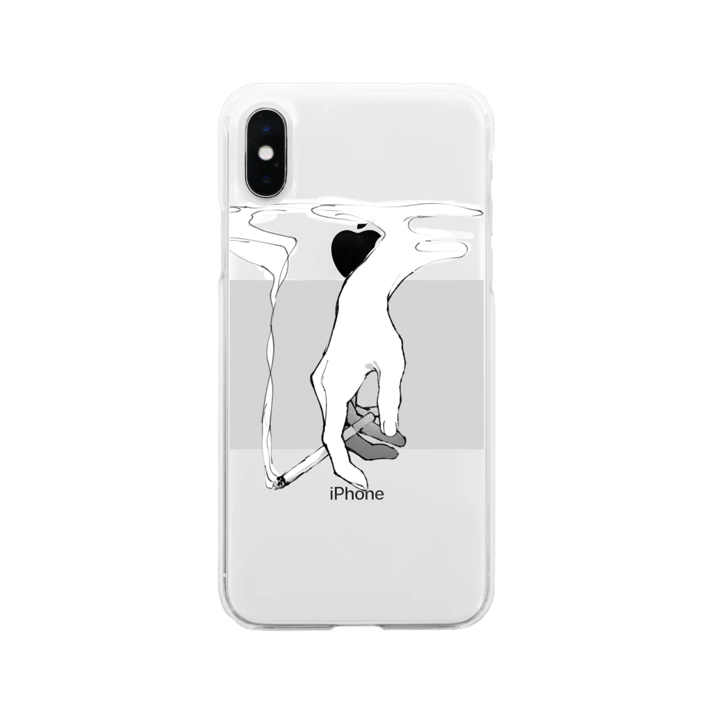 百々田のsmoking Soft Clear Smartphone Case