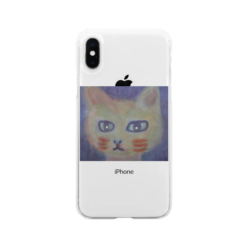 カズイのネコアートのcatpaintinggoods Soft Clear Smartphone Case