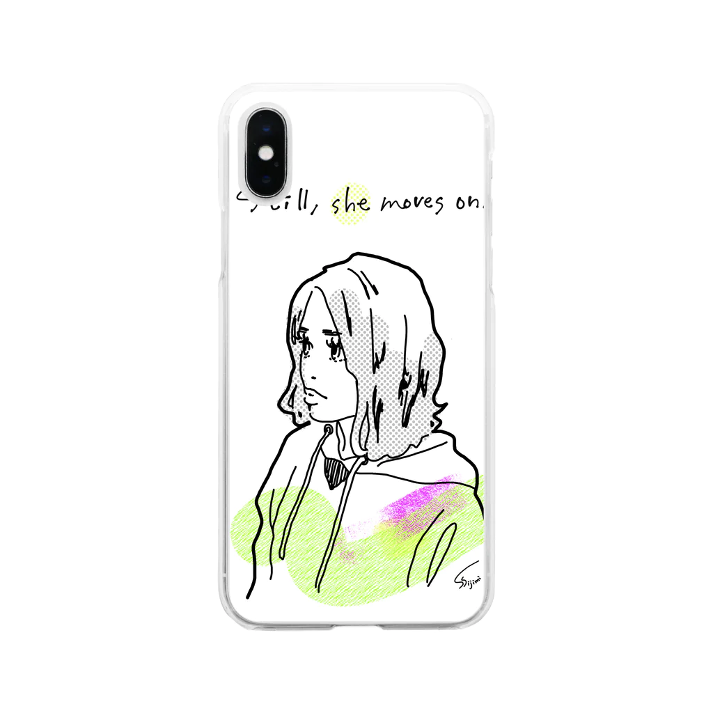 しみじみ　しじみのgirl Soft Clear Smartphone Case