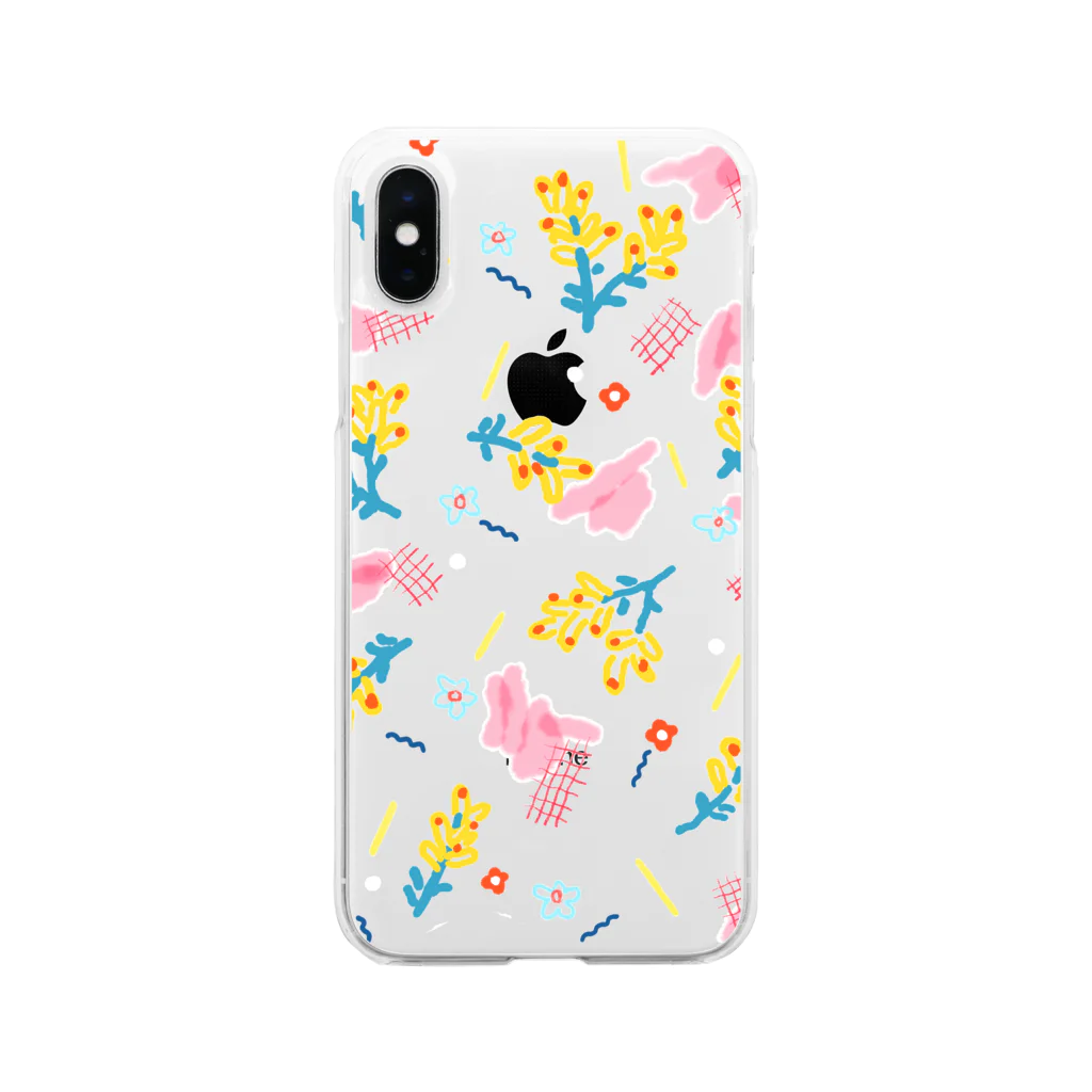 BOM shopのBOM Flower print ソフトクリアスマホケース