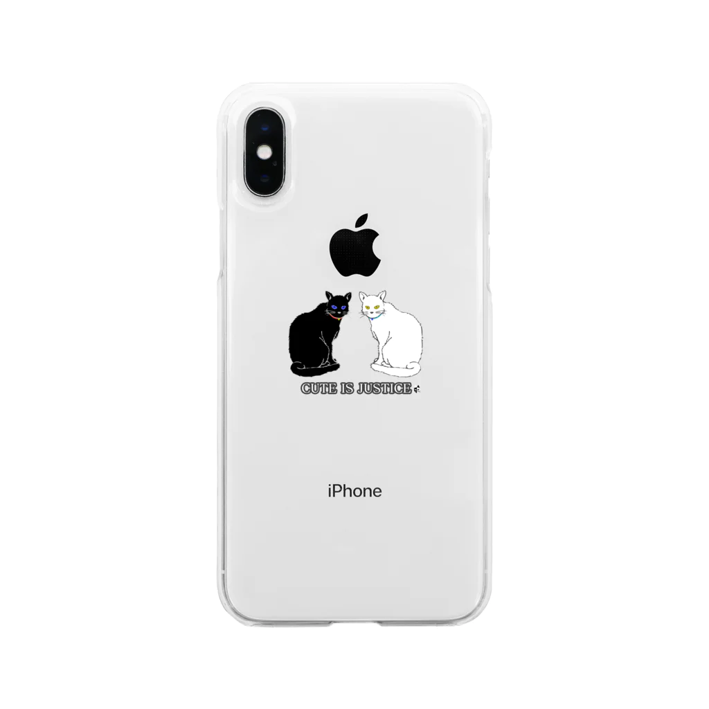 つくも's SHOPの可愛いは正義な猫たち Soft Clear Smartphone Case