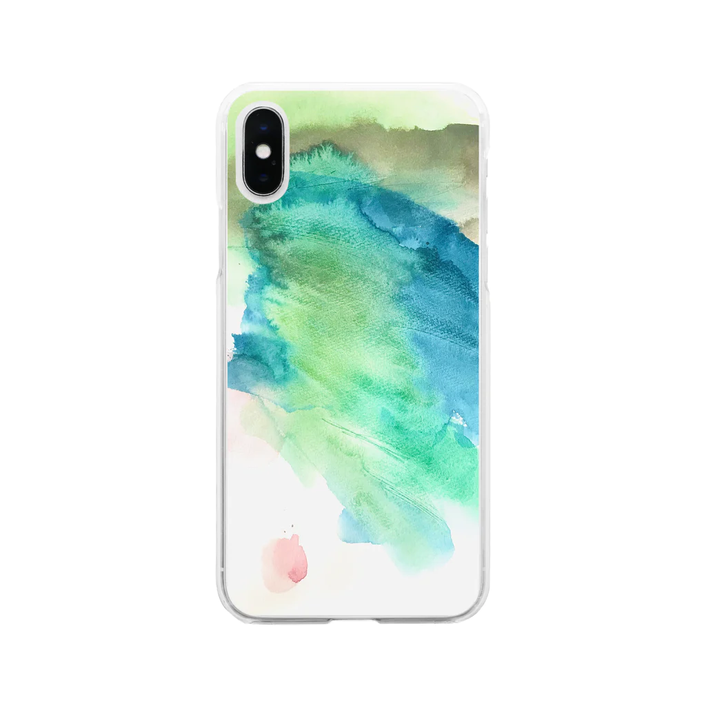 ののの絵のののの絵_18_みどり Soft Clear Smartphone Case