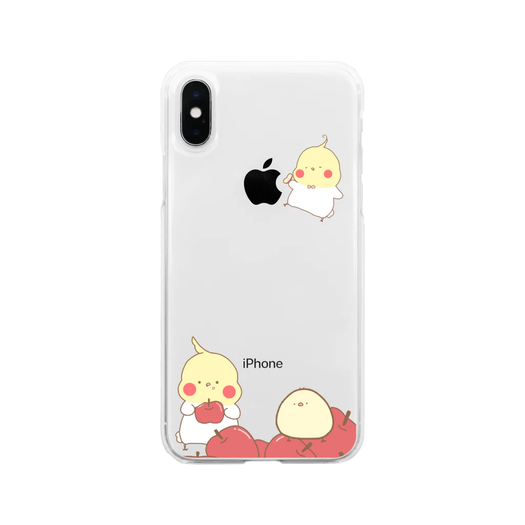 ちゃんまんのオカメとりんご Soft Clear Smartphone Case