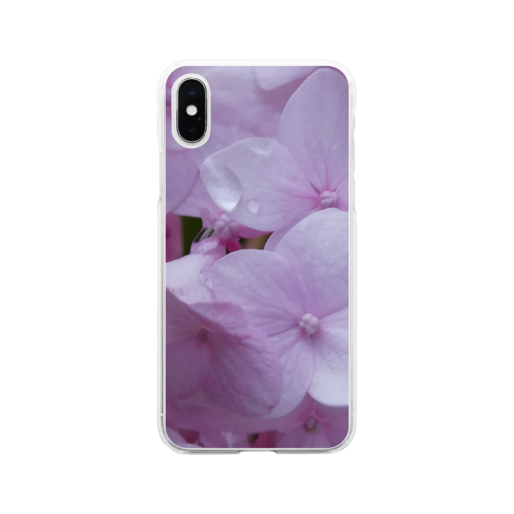 写真屋とーかのピンクの紫陽花。 ソフトクリアスマホケース