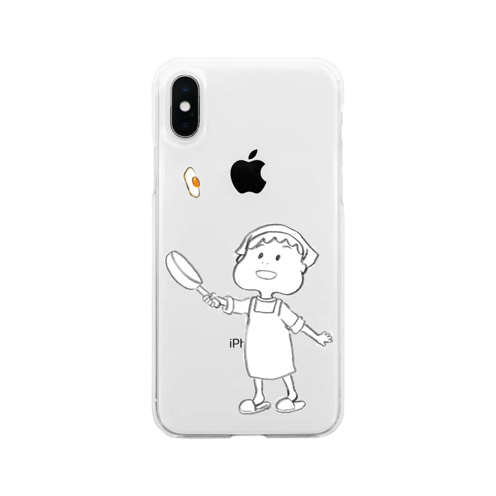 ふるやまなの目玉焼きを放りなげるこうくん Soft Clear Smartphone Case