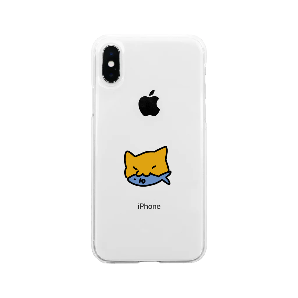 ゆるあにまるのお魚泥棒 Soft Clear Smartphone Case