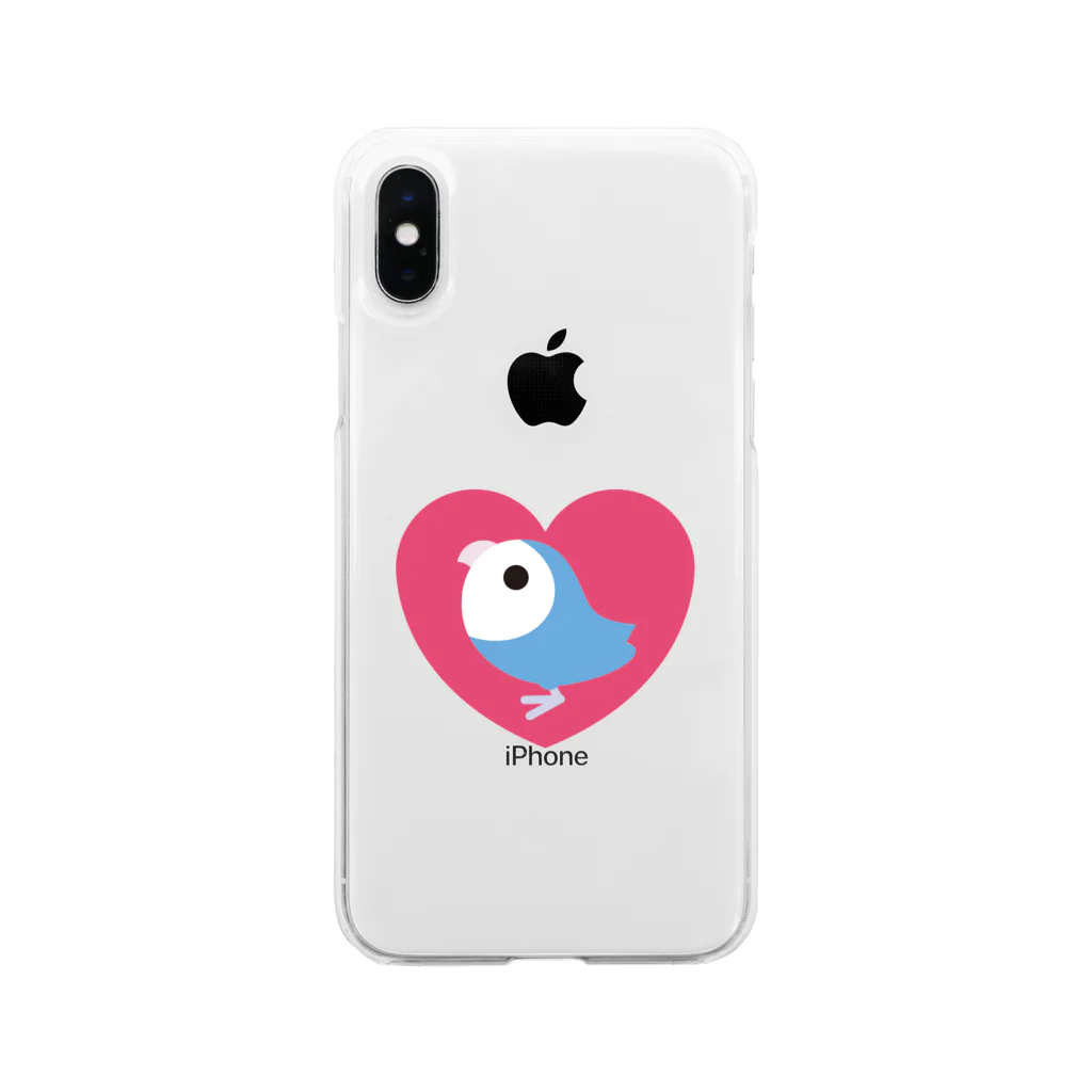 コザクラインコSHOP (kotorigoto/Lovebirdlove)のコザクラインコバイオレット Soft Clear Smartphone Case