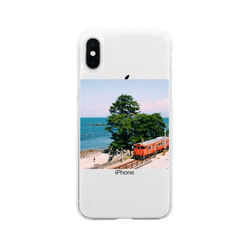 りんごちゃんの電車旅〜雨晴海岸〜 Soft Clear Smartphone Case