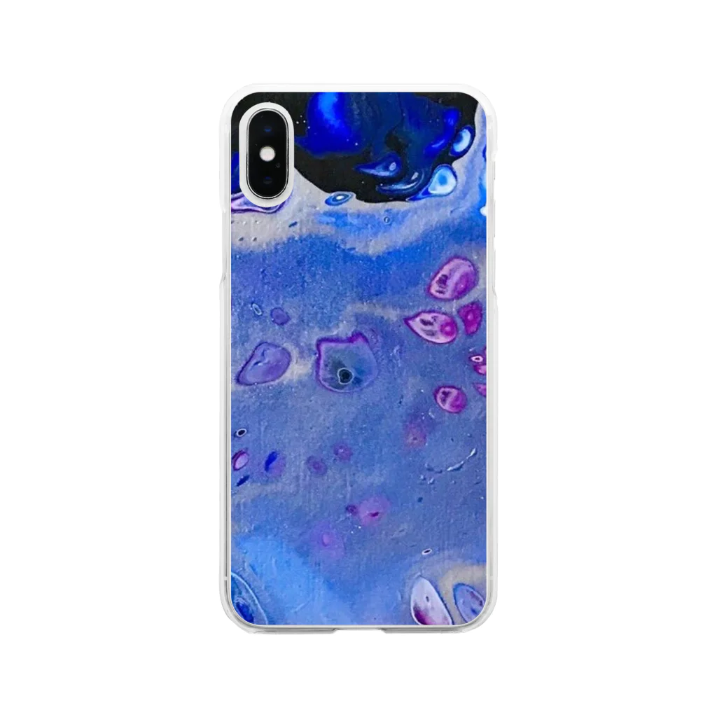 akane_shopのプラチナブルー Soft Clear Smartphone Case