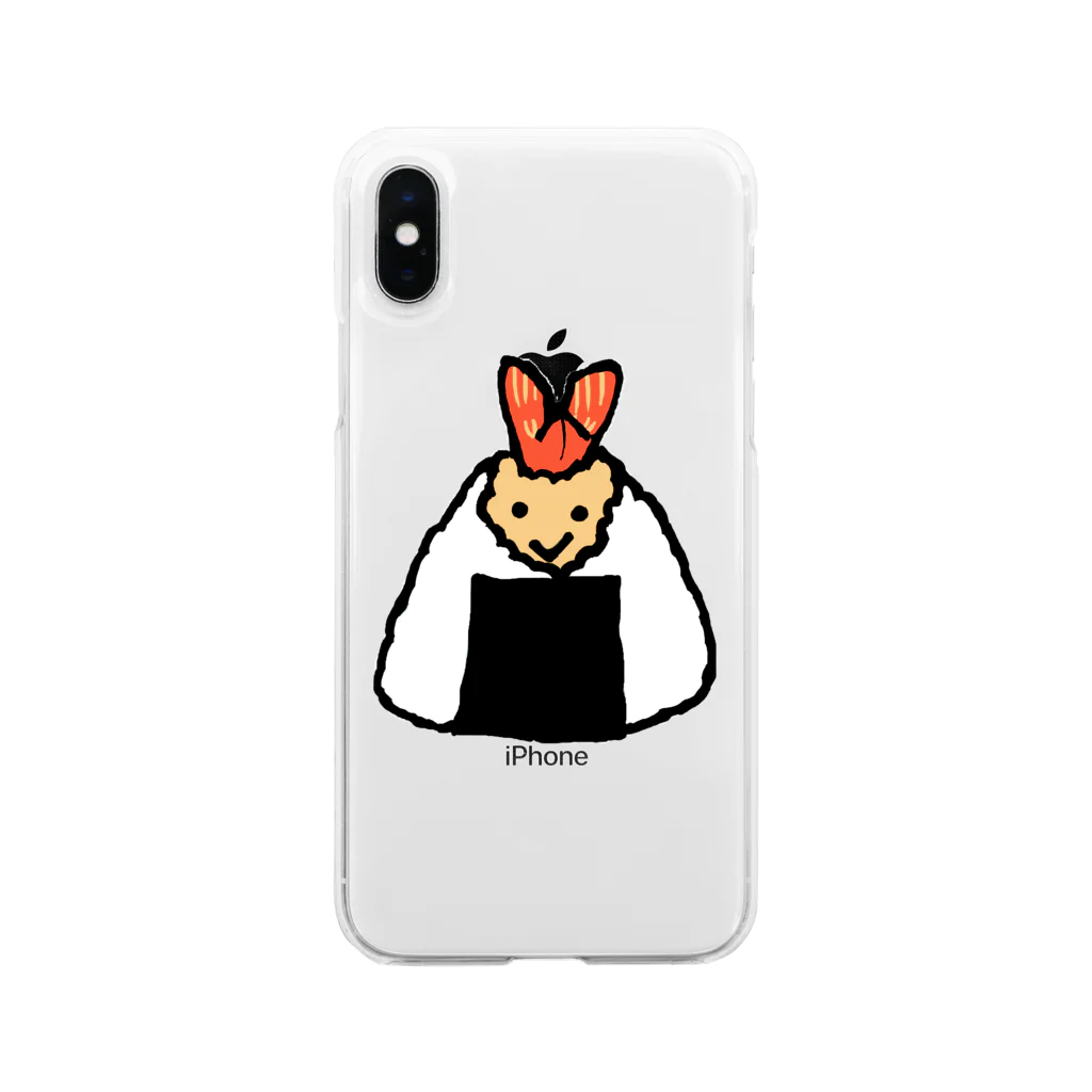 segasworksの笑顔のおむすび（天むす） Soft Clear Smartphone Case