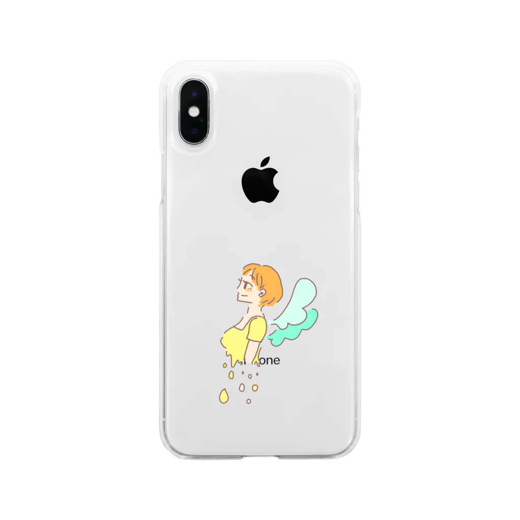 かえるのひだりん Soft Clear Smartphone Case