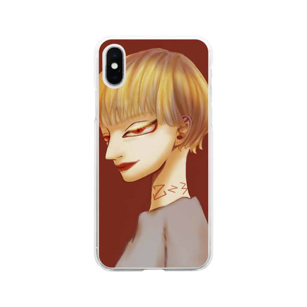 菊ノ珈琲の強い女性 Soft Clear Smartphone Case