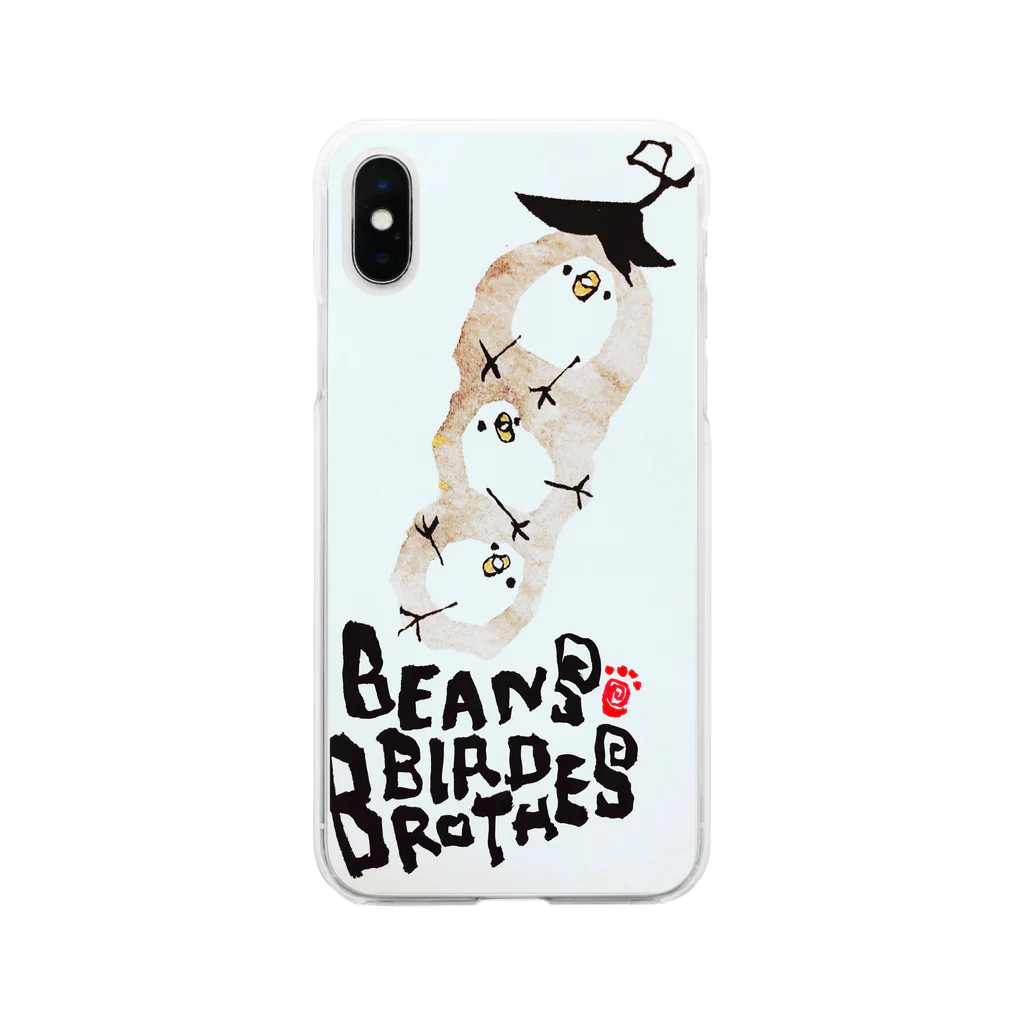 publicstore recordsの豆鳥3兄弟 Soft Clear Smartphone Case