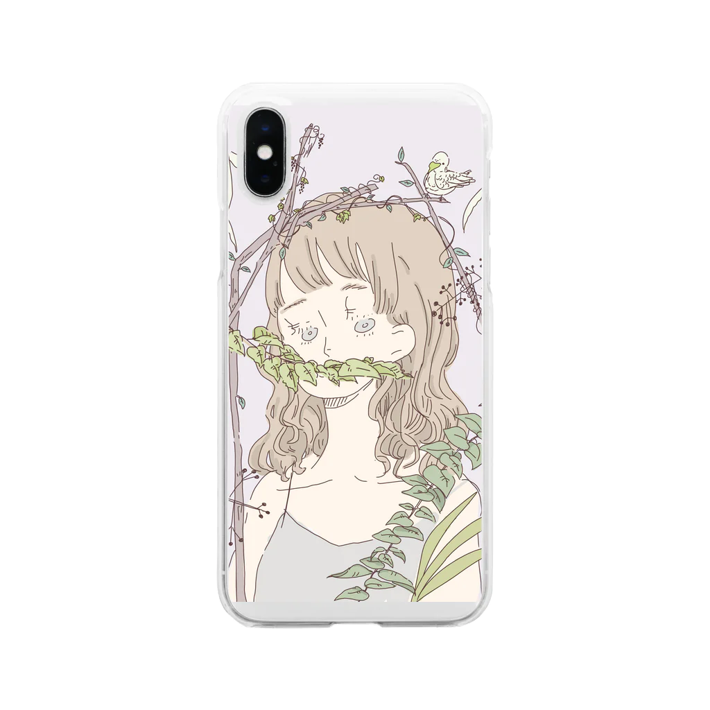 ありたいのぼたにかる女の子 Soft Clear Smartphone Case