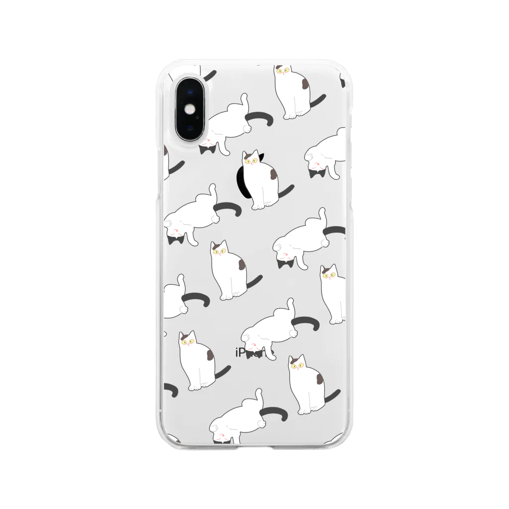 まなこのねこテキスタイル Soft Clear Smartphone Case