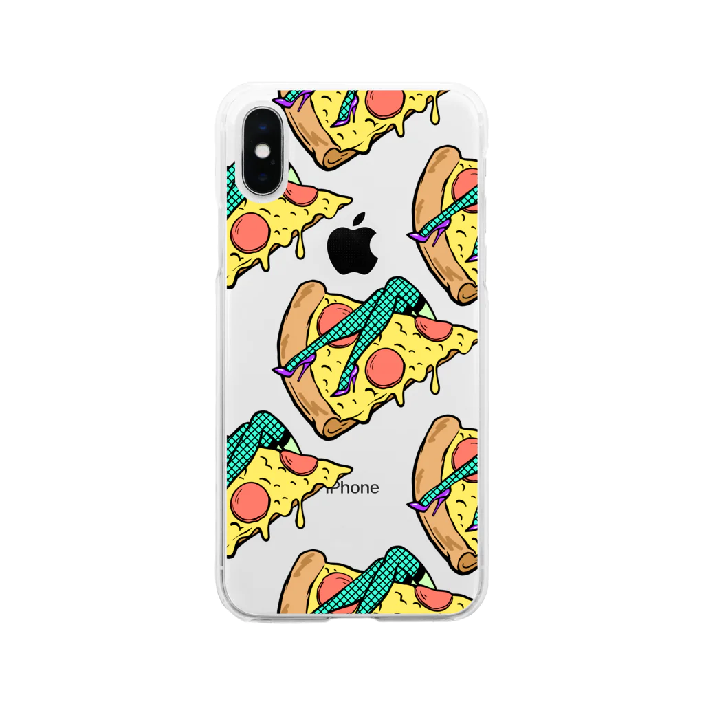 Mieko_Kawasakiの欲望のピザ🍕　GUILTY PLEASURE PIZZA AO TRANSPARENCY Soft Clear Smartphone Case