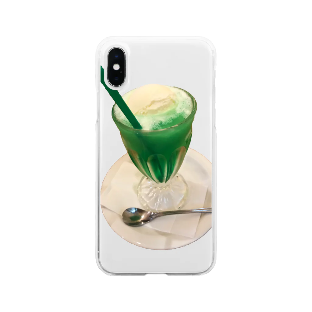 kumiconaShopの大好きクリームソーダ Soft Clear Smartphone Case