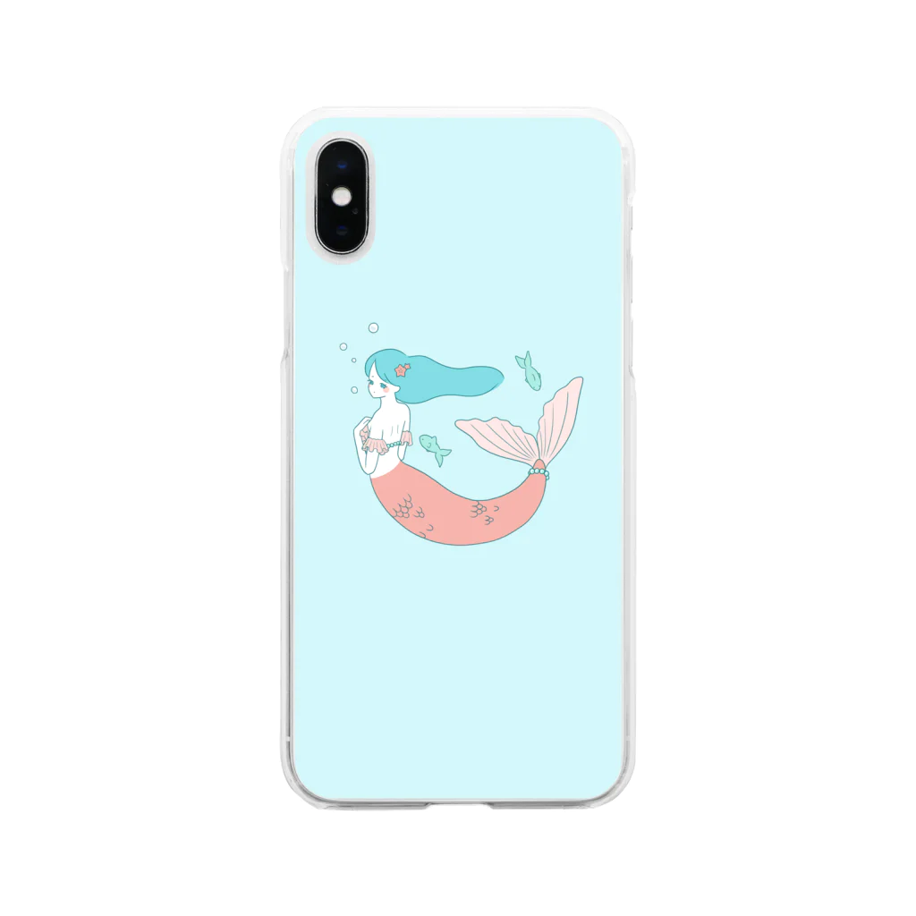 神楽 ゆらぎのおみせの人魚姫のソフトクリアスマホケース Soft Clear Smartphone Case