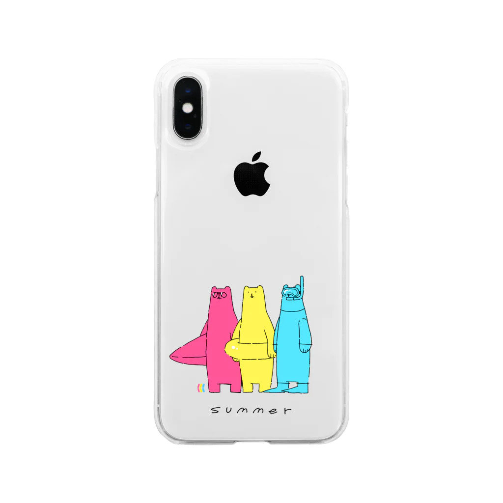 帆立貝のCMYKuma サマー Soft Clear Smartphone Case