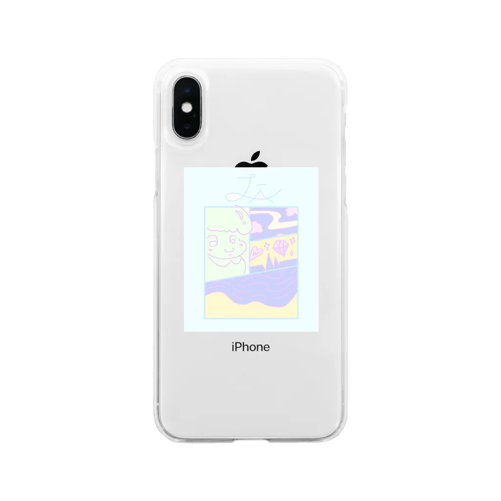 QB🦖のユメ_b Soft Clear Smartphone Case