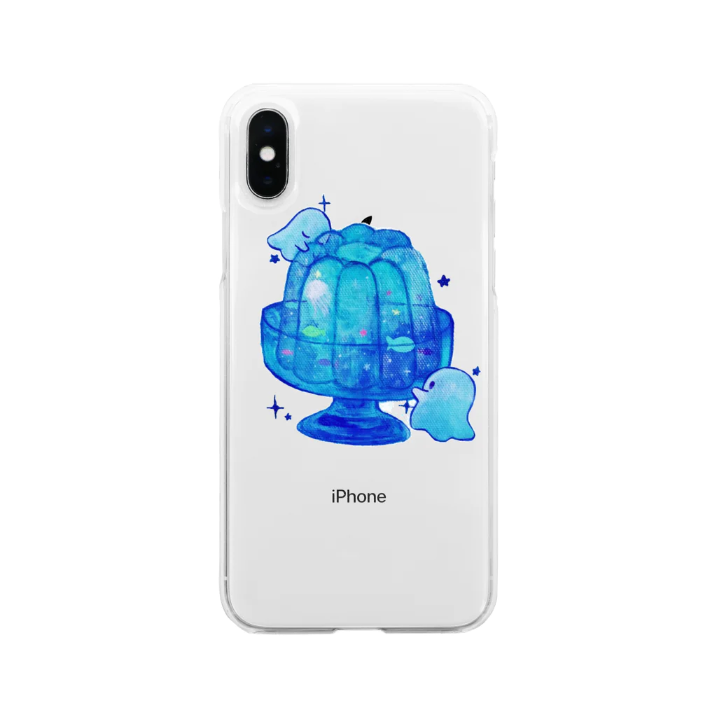 ghost storeのおばけと海のゼリー Soft Clear Smartphone Case