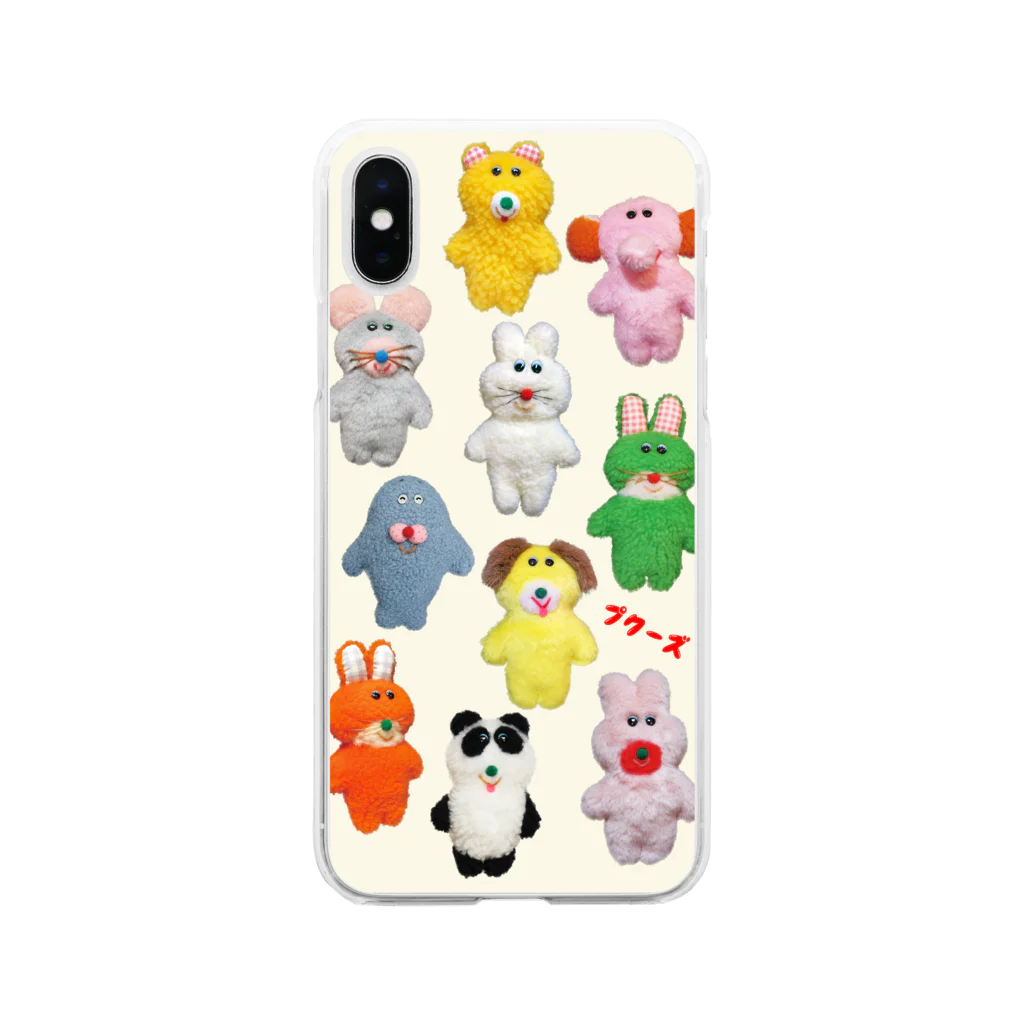 むにゅのプクーズおもちゃばこ(バニラ) Soft Clear Smartphone Case