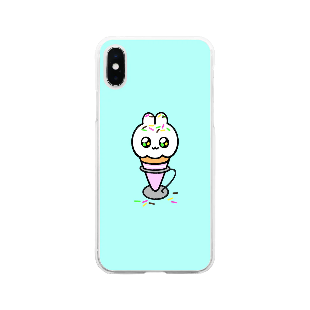 み〜にょのアイスクリームちゃん Soft Clear Smartphone Case