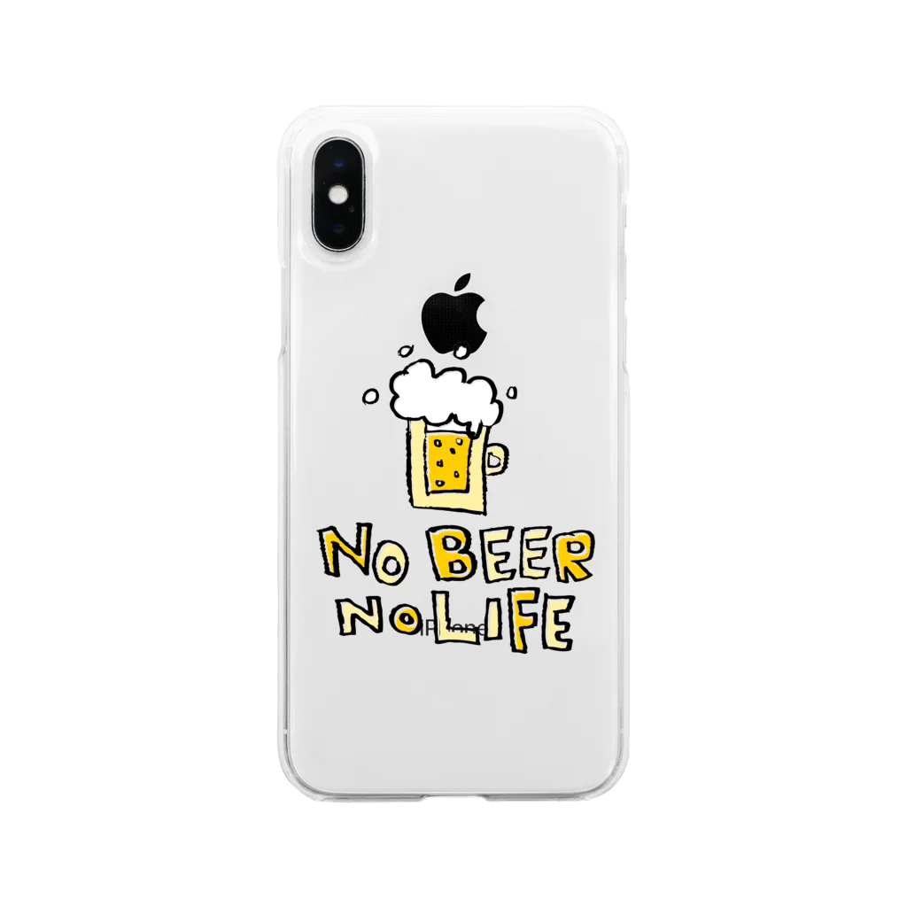 無彩色デザイン販売所のChildren's Art / ノービールノーライフ NO BEER NO LIFE Soft Clear Smartphone Case