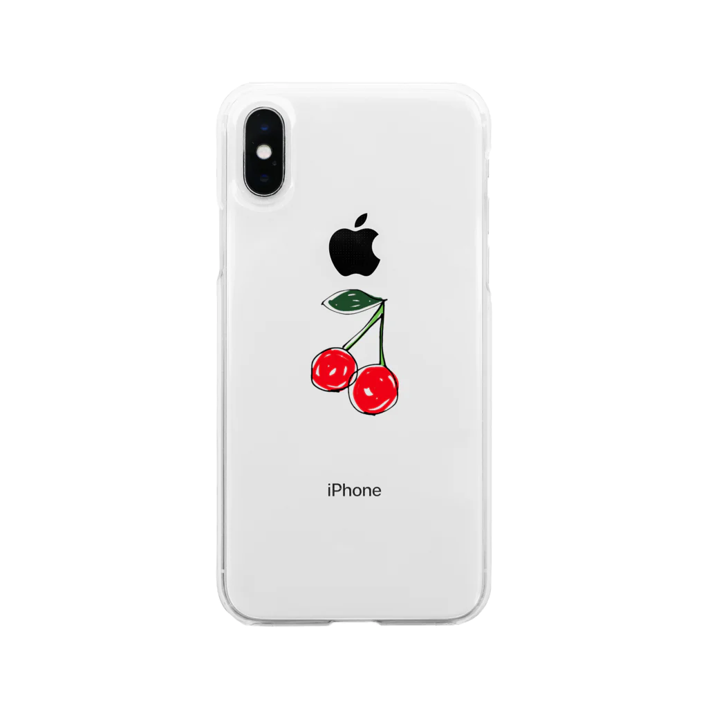 9597_official_のcherry Soft Clear Smartphone Case