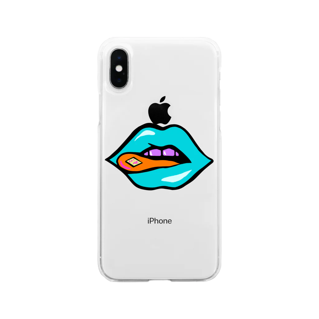 Mieko_KawasakiのEAT ME♡　唇 LIP Soft Clear Smartphone Case