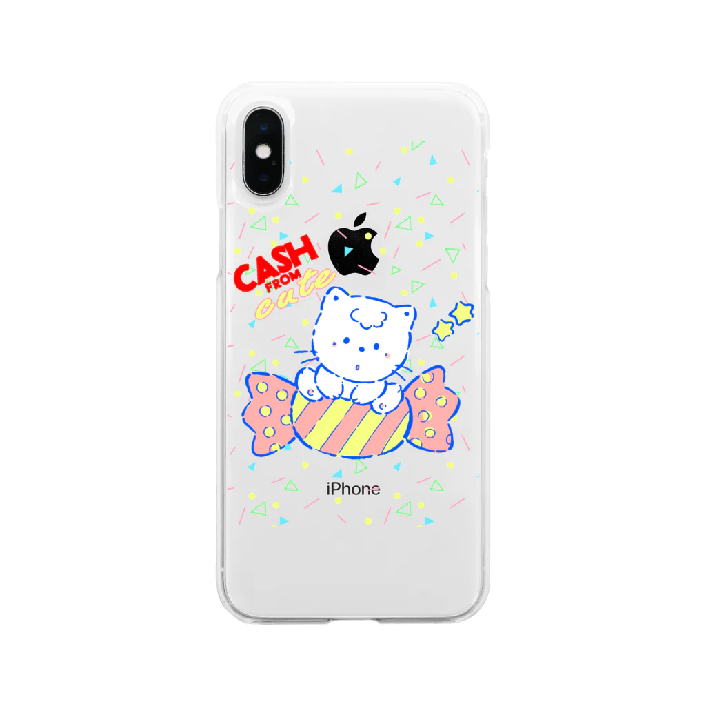 絶滅危惧種　suzuri 店のcash from cute Soft Clear Smartphone Case