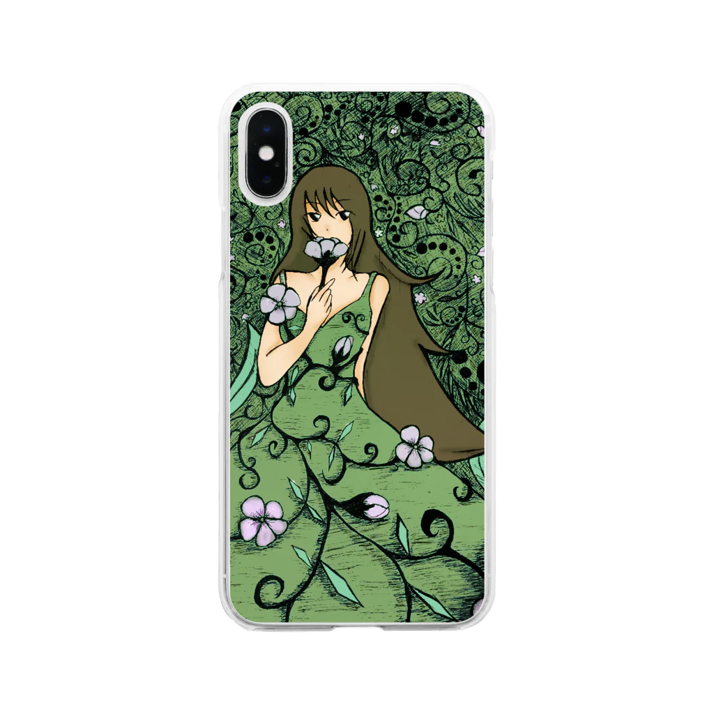 yumeututuの花の妖精 Soft Clear Smartphone Case